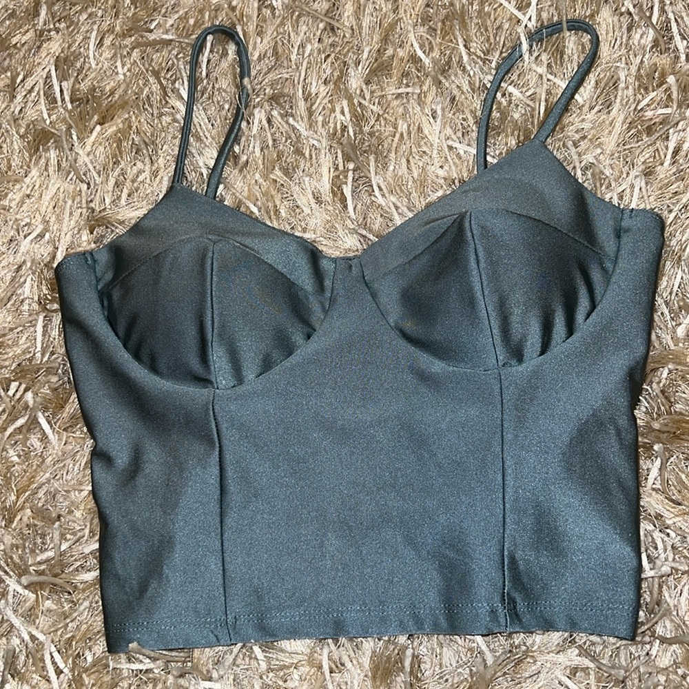 Blue cropped bustier top - Picture 7 of 9